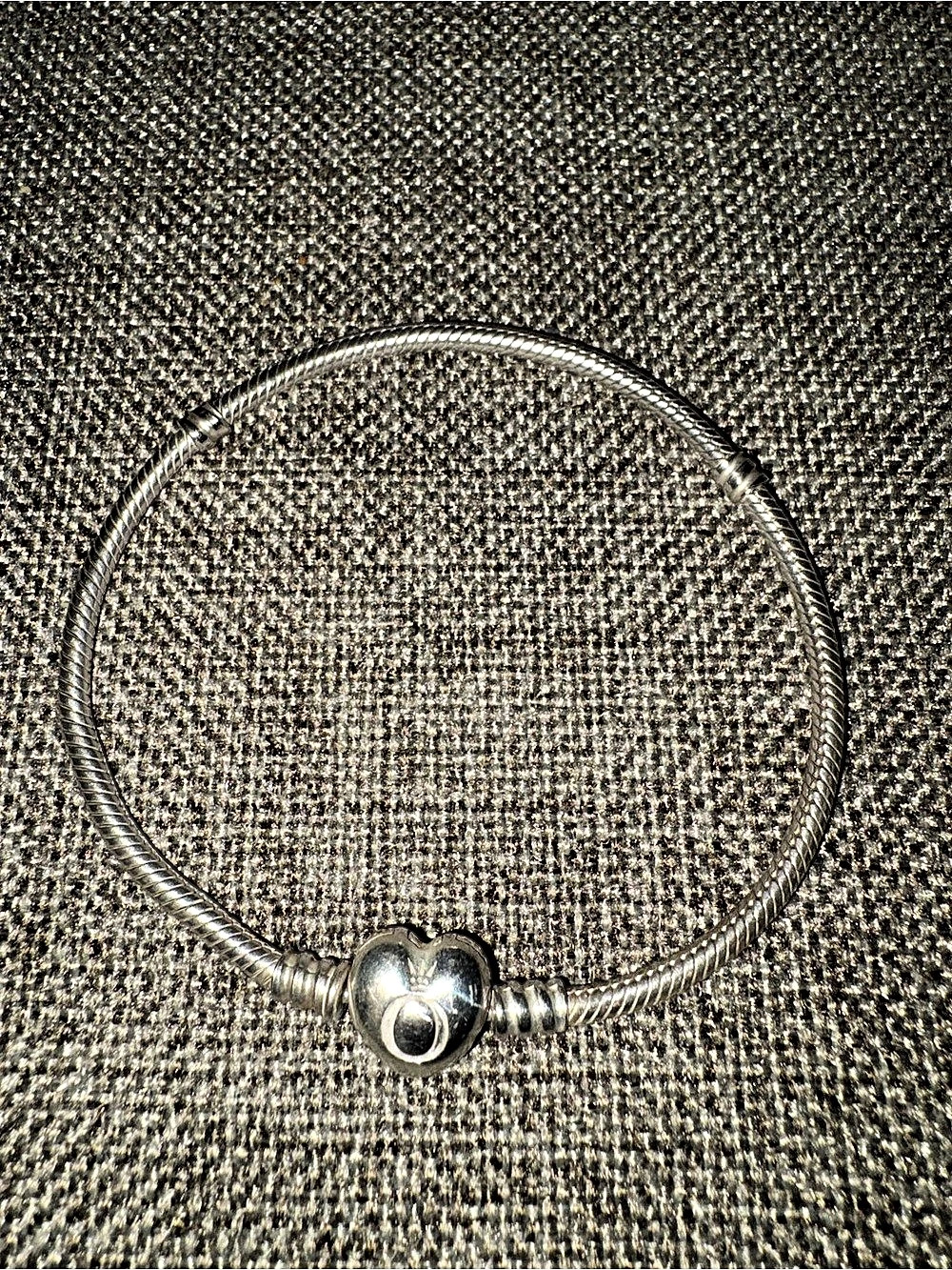 PANDORA Moments Heart Clasp Snake Chain Bracelet Silver